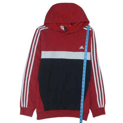 Adidas Men Red Pullover Hoodie L Sports Fleece Sweatshirt