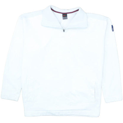 Nike Mens White XXL 1/4 Zip Fleece Sweatshirt Pullover