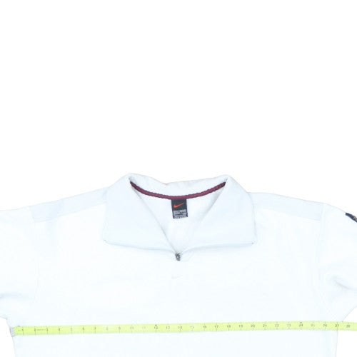 Nike Mens White XXL 1/4 Zip Fleece Sweatshirt Pullover
