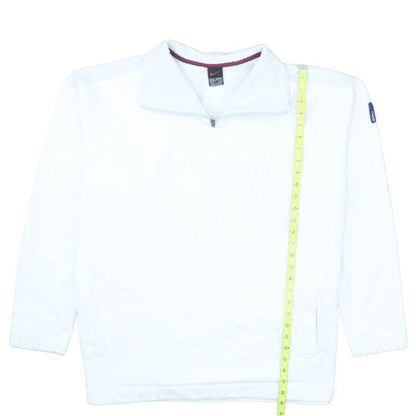Nike Mens White XXL 1/4 Zip Fleece Sweatshirt Pullover