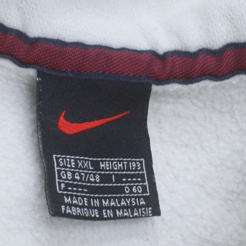 Nike Mens White XXL 1/4 Zip Fleece Sweatshirt Pullover