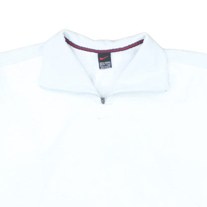Nike Mens White XXL 1/4 Zip Fleece Sweatshirt Pullover