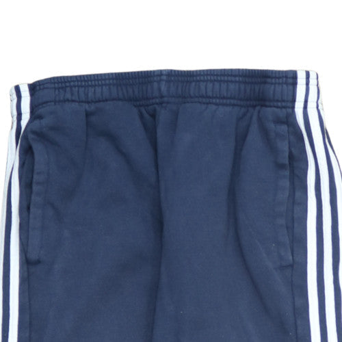 adidas Men's Blue Regular Fit Track Pants M with Side Stripes