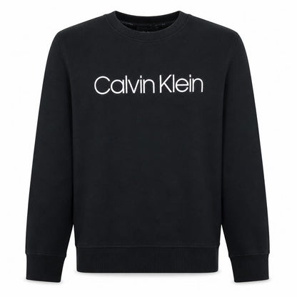Calvin Klein Men's Black Cotton Logo Crew Neck Sweatshirt M