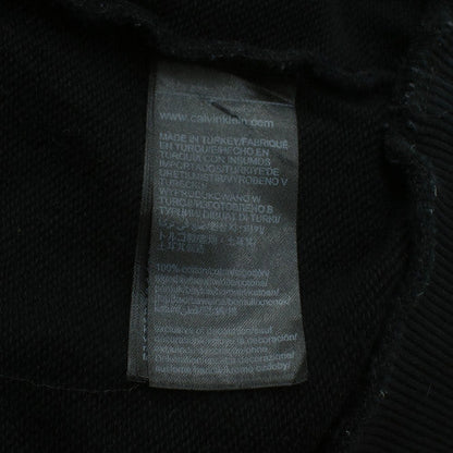 Calvin Klein Men's Black Cotton Logo Crew Neck Sweatshirt M