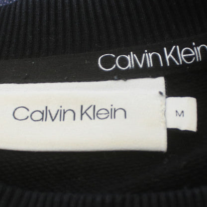 Calvin Klein Men's Black Cotton Logo Crew Neck Sweatshirt M