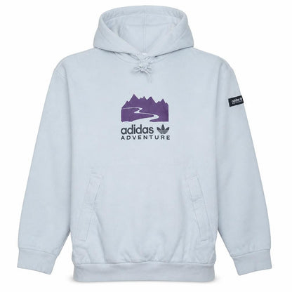 adidas Men White Pullover Hoodie M Adventure Graphic Outdoor