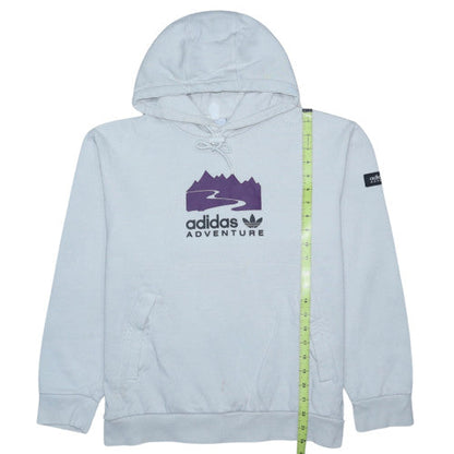 adidas Men White Pullover Hoodie M Adventure Graphic Outdoor