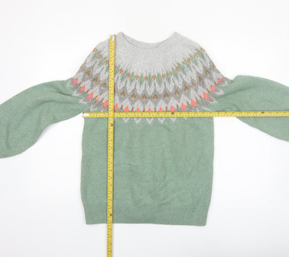 FatFace Women’s Green Fair Isle Crew Neck Jumper UK 12