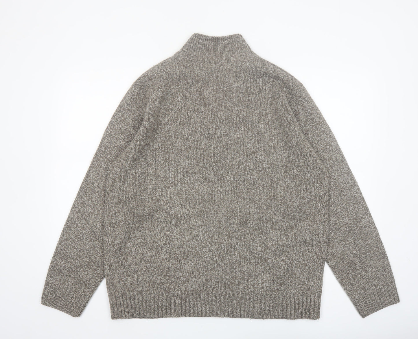 Marks and Spencer Mens Grey Wool Blend Henley Jumper XL