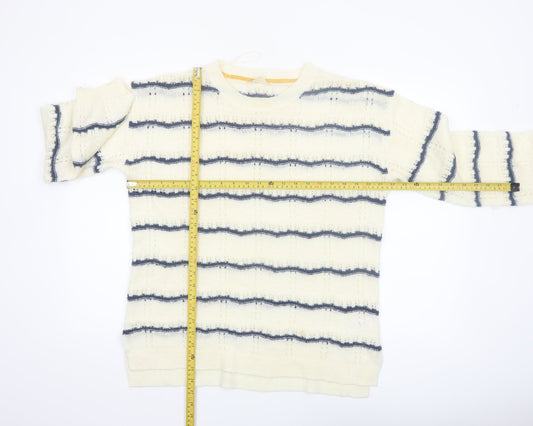 Falmer Heritage Women’s Ivory Striped Knit Jumper Size 14