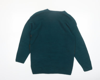 Norton McNaughton Men's Green Striped Cable Knit Cardigan M