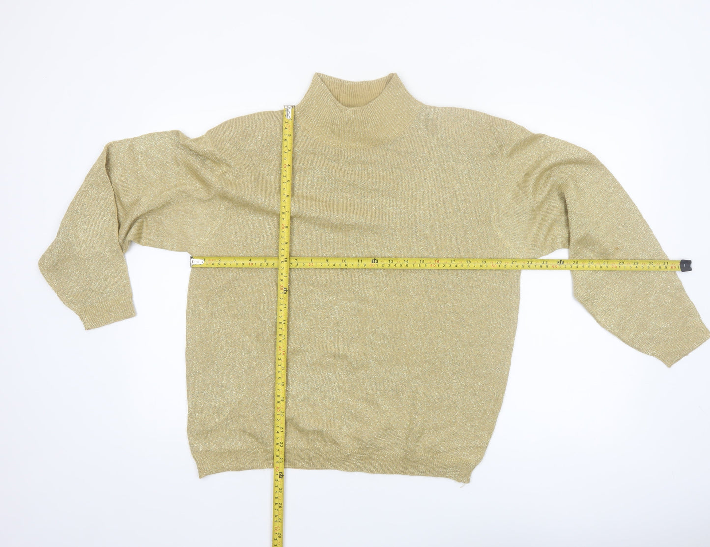 LISE J. Women’s Beige Mock Neck Long Sleeve Pullover Jumper Size L