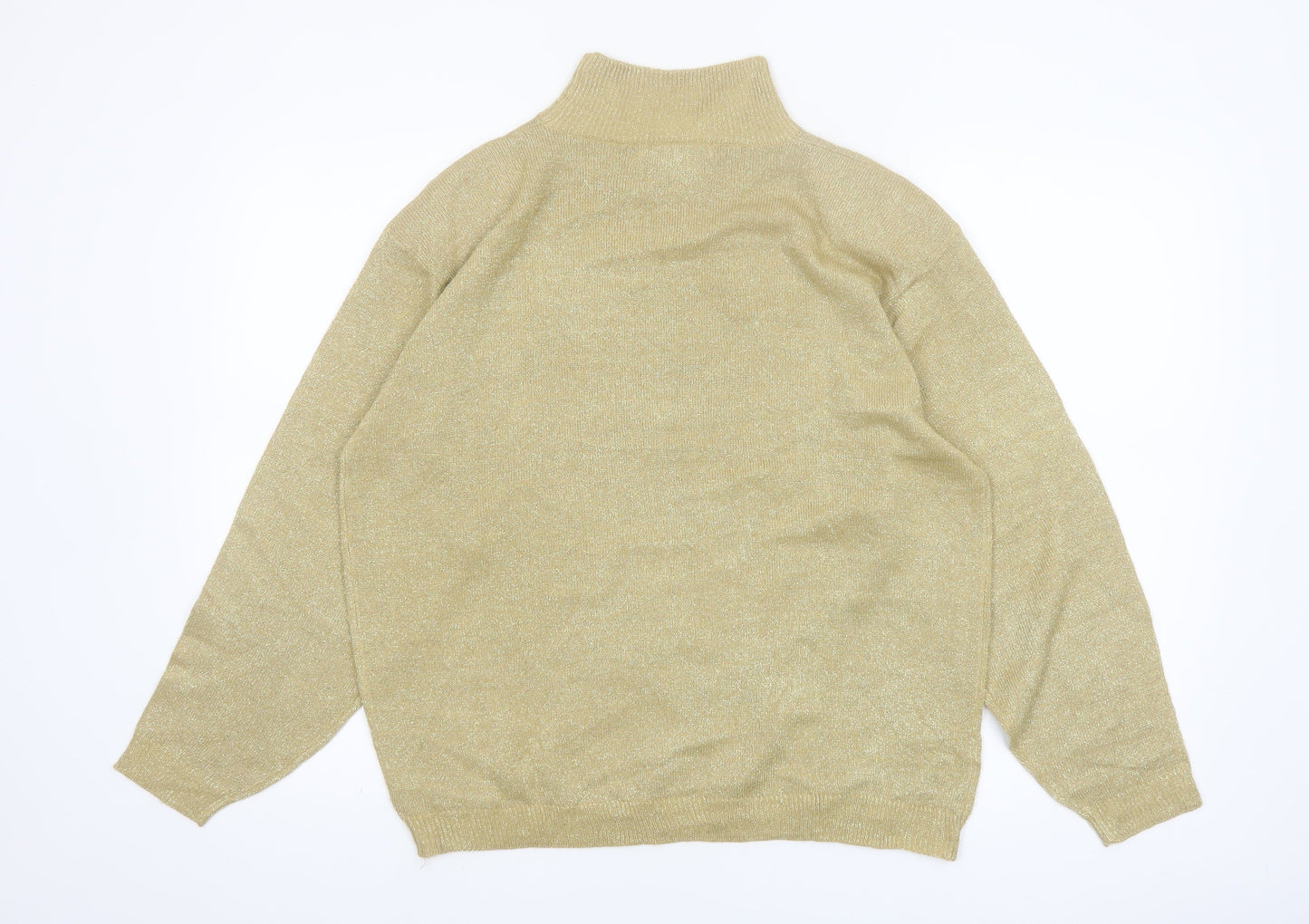LISE J. Women’s Beige Mock Neck Long Sleeve Pullover Jumper Size L