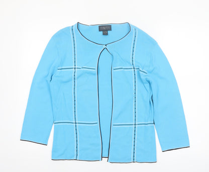FINITY Women’s Blue Rayon Knit Cardigan XL Lightweight 3/4 Sleeve