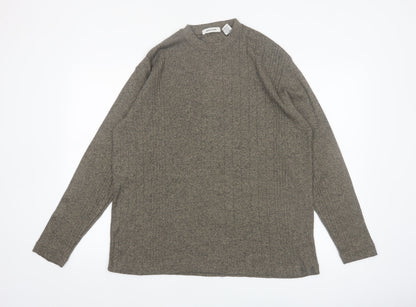 Pierre Cardin Men's Grey Cotton Blend Crew Neck Jumper Size M