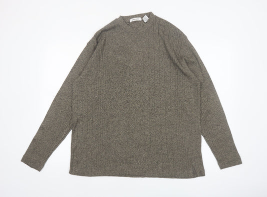 Pierre Cardin Men's Grey Cotton Blend Crew Neck Jumper Size M