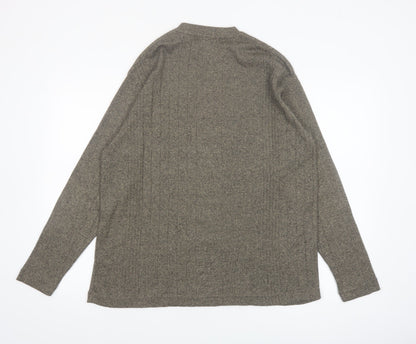 Pierre Cardin Men's Grey Cotton Blend Crew Neck Jumper Size M