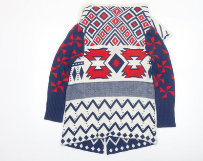 Knithouse Women’s Multicoloured Aztec Knit Open Cardigan One Size