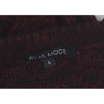 Avail Mode Men's Red Knit Crew Neck Cable Pullover Jumper L
