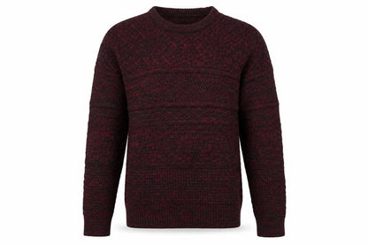 Avail Mode Men's Red Knit Crew Neck Cable Pullover Jumper L