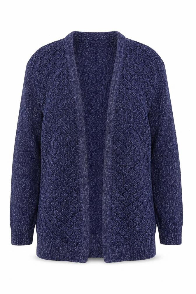 FatFace Women Blue Size 10 Cable Knit Open Cardigan