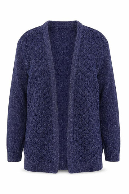 FatFace Women Blue Size 10 Cable Knit Open Cardigan