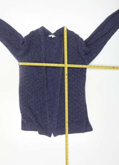 FatFace Women Blue Size 10 Cable Knit Open Cardigan
