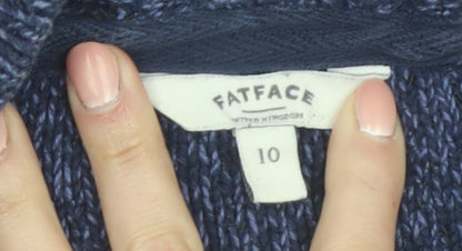 FatFace Women Blue Size 10 Cable Knit Open Cardigan