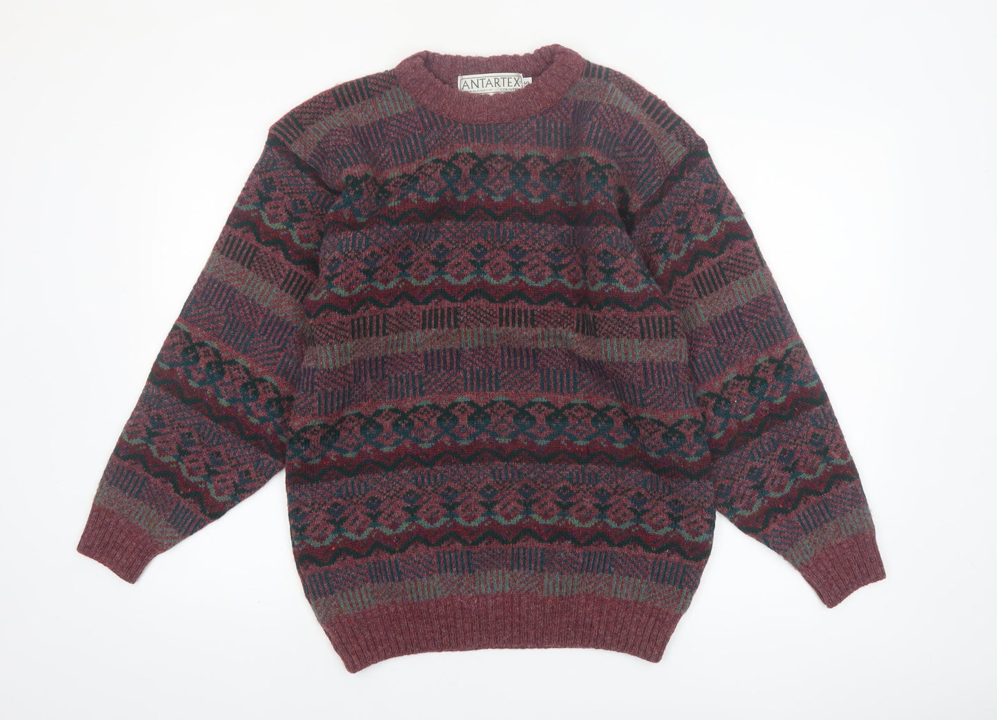 Antartex Men’s Multicoloured Wool Fair Isle Pullover Jumper S