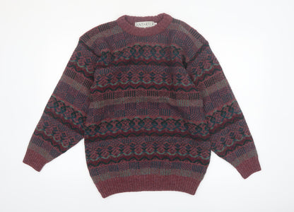 Antartex Men’s Multicoloured Wool Fair Isle Pullover Jumper S