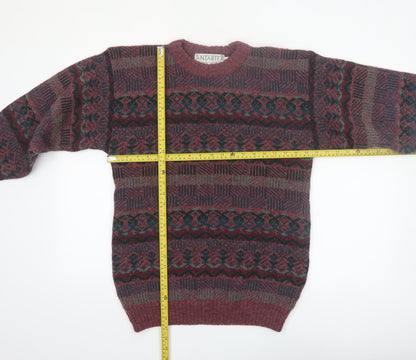 Antartex Men’s Multicoloured Wool Fair Isle Pullover Jumper S