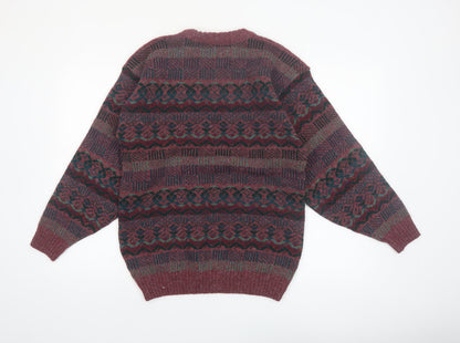 Antartex Men’s Multicoloured Wool Fair Isle Pullover Jumper S