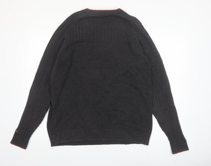 Columbia Men's Grey Cotton Crew Neck Knit Jumper Size L