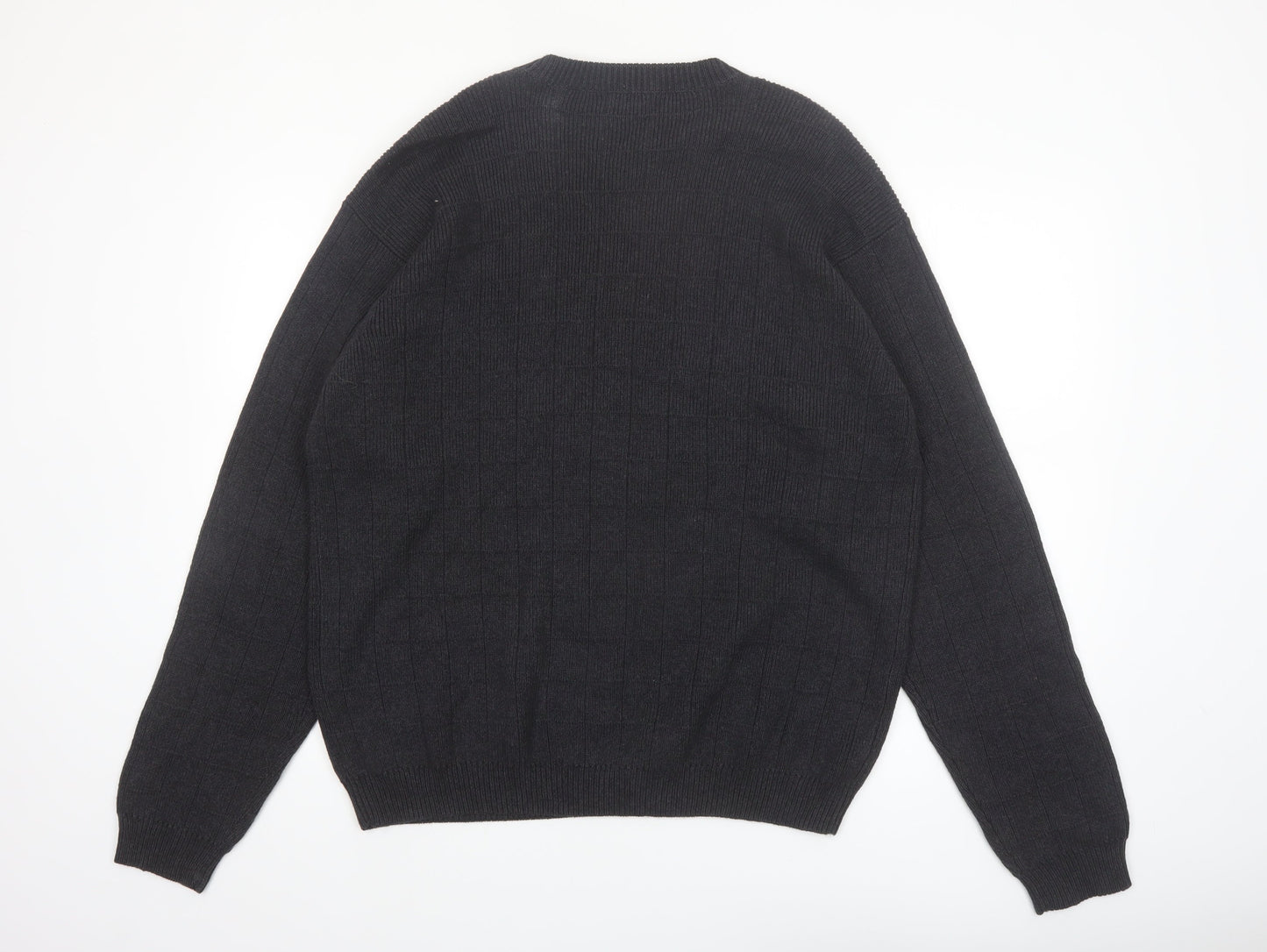 IZOD Men's Black Cotton Crew Neck Pullover Jumper Size L
