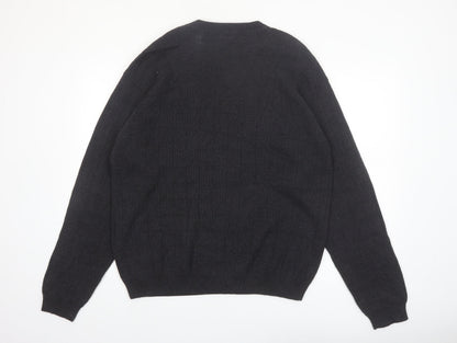 IZOD Men's Black Cotton Crew Neck Pullover Jumper Size L