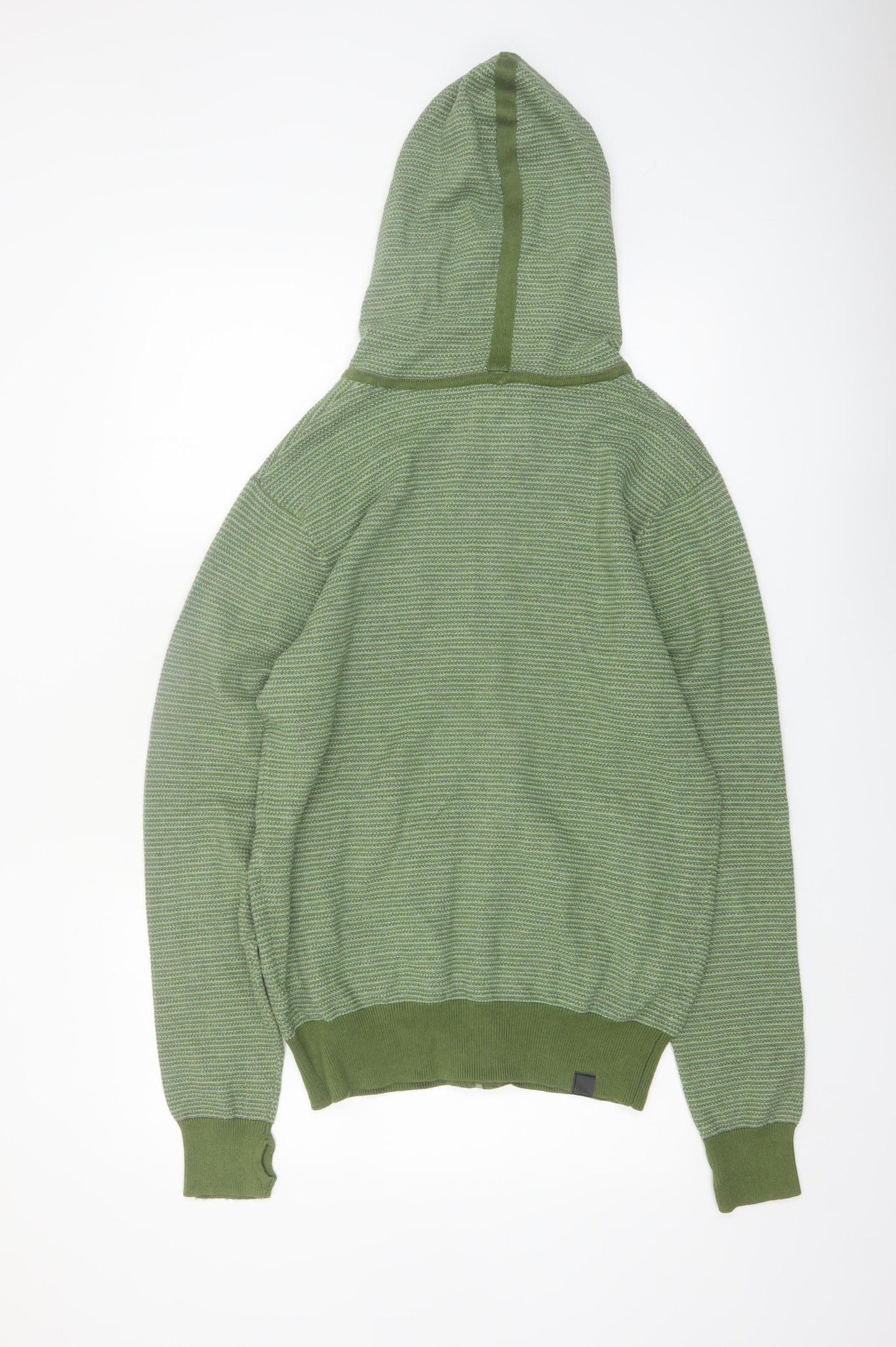 Bench Men's Green Full Zip Cotton Hoodie Size M