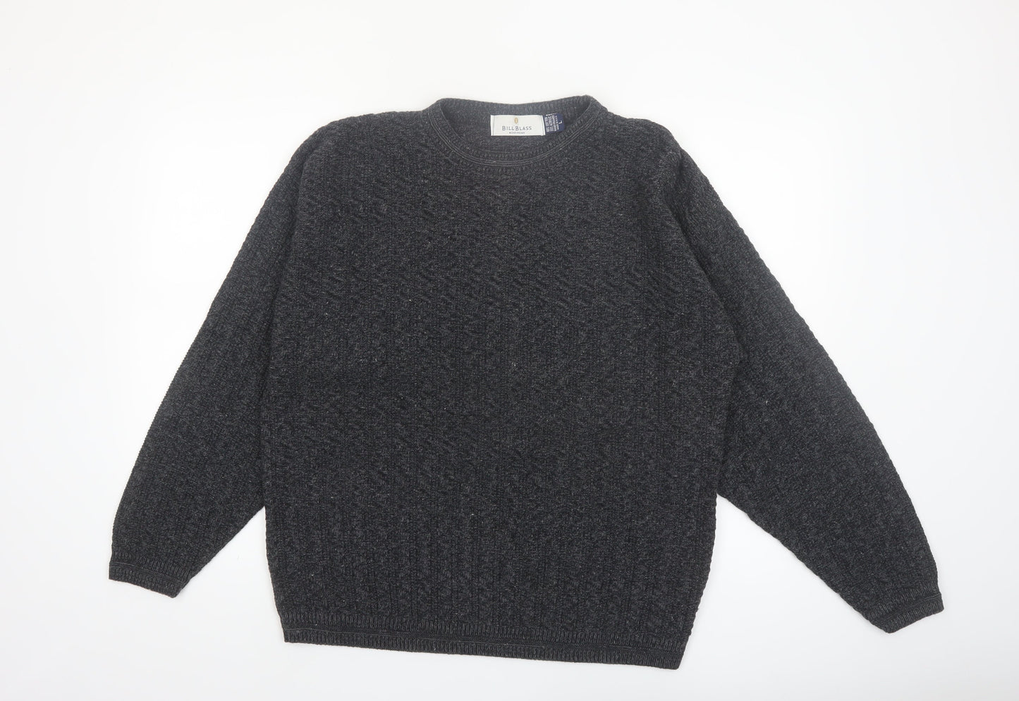 Bill Blass Mens Grey Knit Cotton Pullover Jumper Size L
