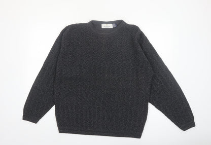 Bill Blass Mens Grey Knit Cotton Pullover Jumper Size L
