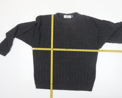 Bill Blass Mens Grey Knit Cotton Pullover Jumper Size L