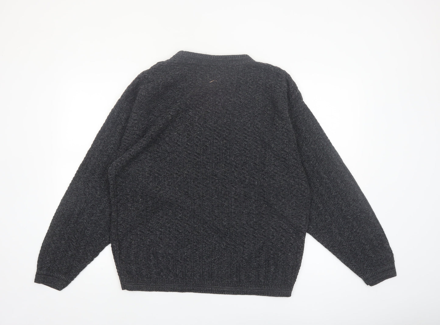 Bill Blass Mens Grey Knit Cotton Pullover Jumper Size L