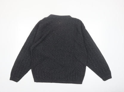 Bill Blass Mens Grey Knit Cotton Pullover Jumper Size L