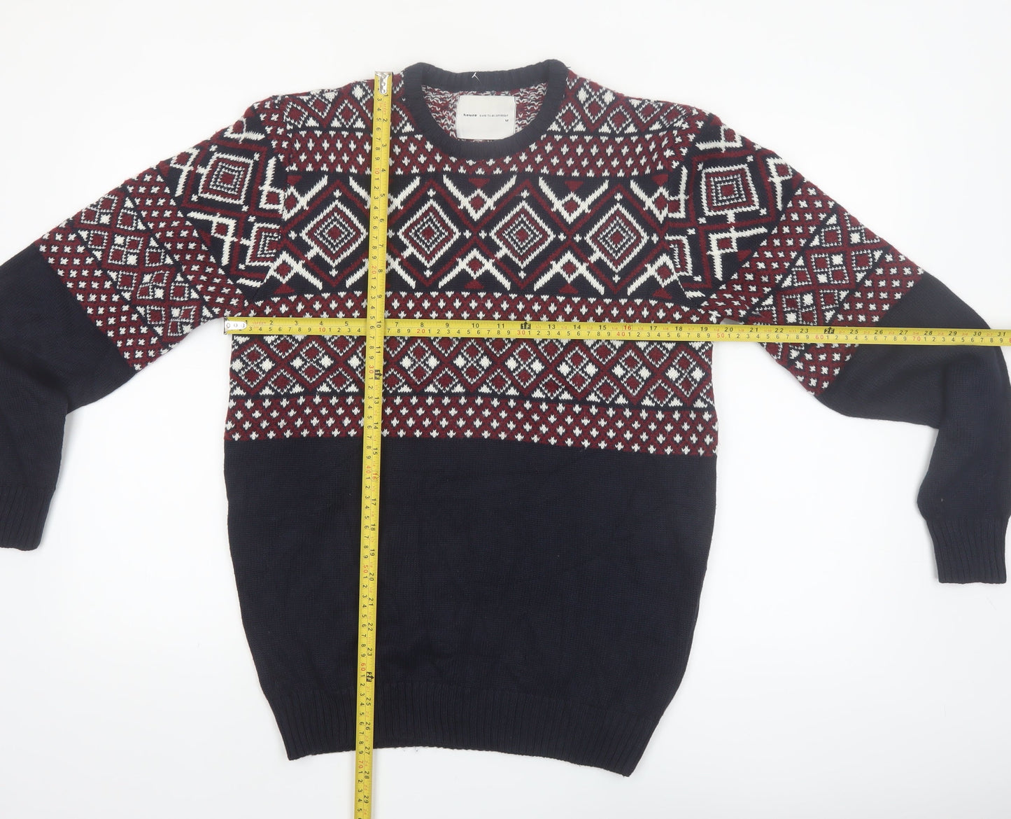 House Men's Multicoloured Fair Isle Knit Pullover Jumper M