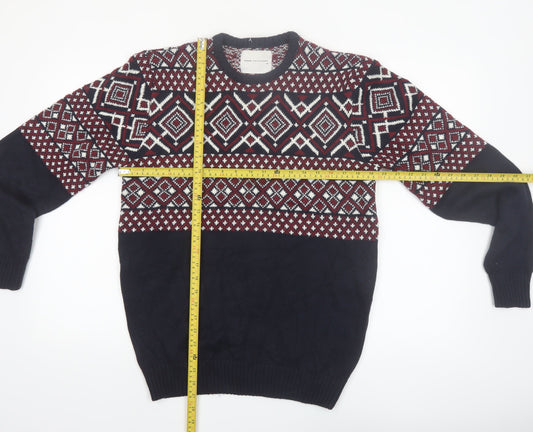 House Men's Multicoloured Fair Isle Knit Pullover Jumper M