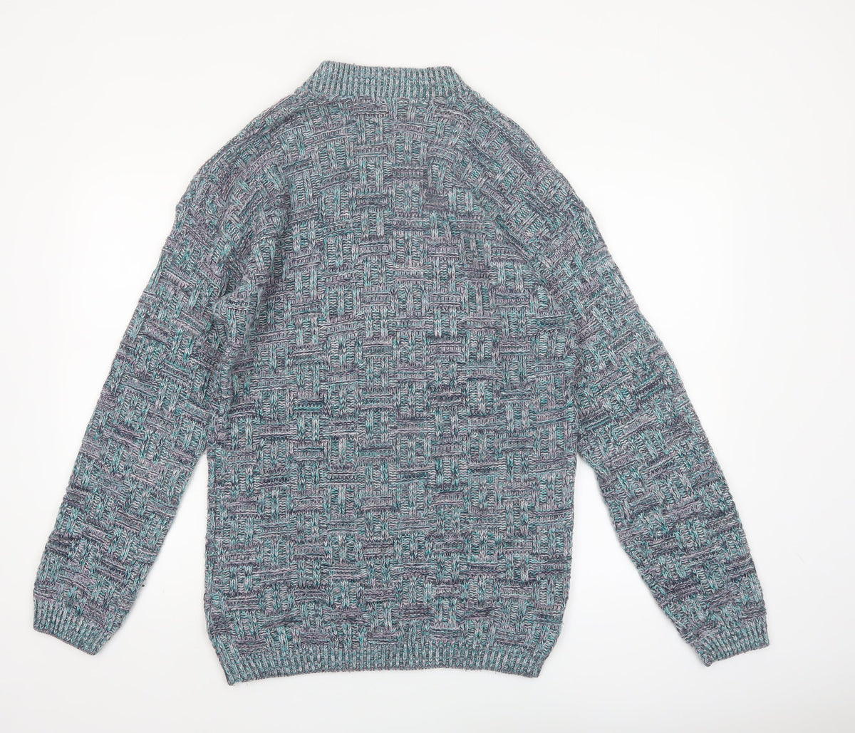 Green Mountain Men's Multicoloured XL Chunky Knit Retro Jumper