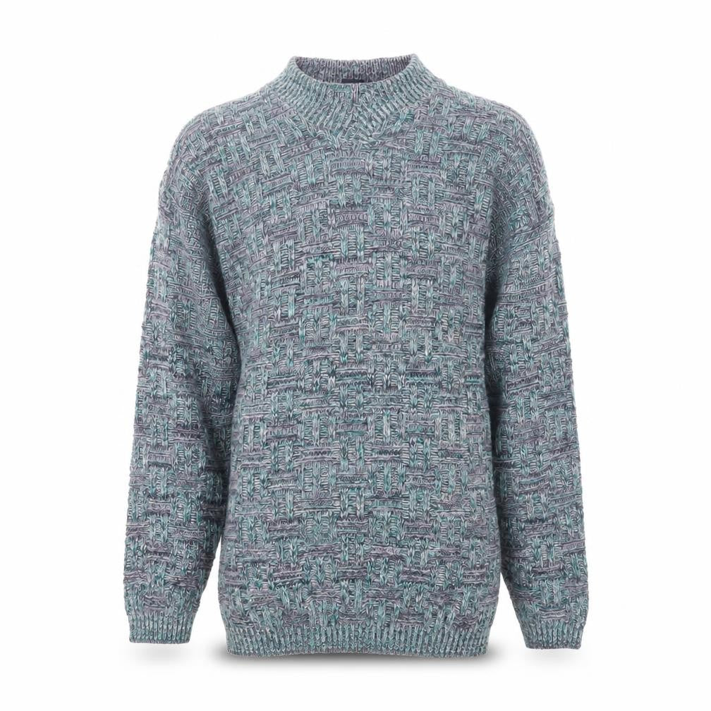 Green Mountain Men's Multicoloured XL Chunky Knit Retro Jumper