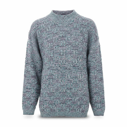 Green Mountain Men's Multicoloured XL Chunky Knit Retro Jumper
