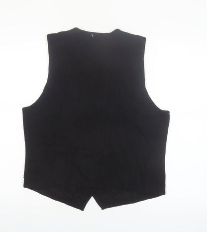 Chaus Women's Black Beaded Wool Blend Knit Vest L