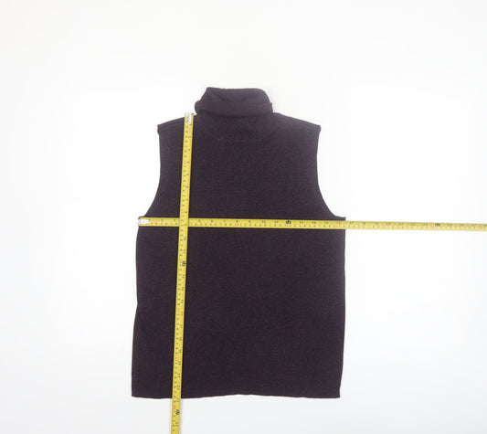 Casual Corner Women's Purple Silk Blend Sleeveless Roll Neck Top Size L