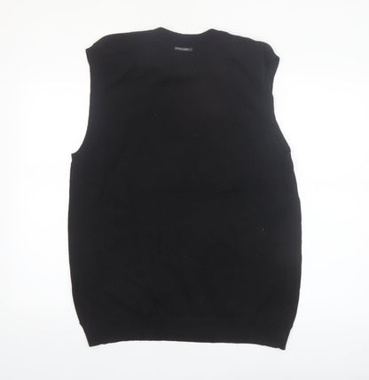 Point Zero Men’s Black Argyle Cotton Sleeveless V-Neck Vest Size L